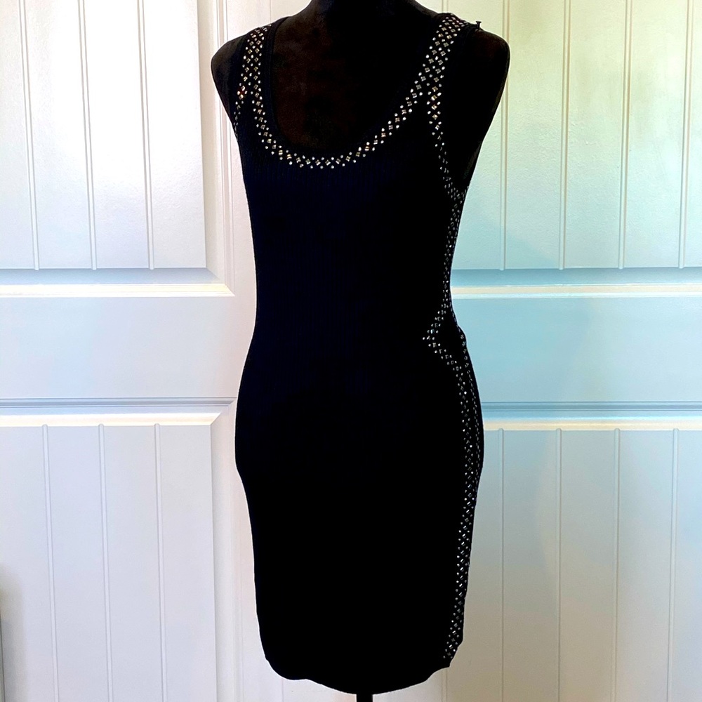 New!  Black Sexy Fitted Sleeveless Midi Dress
